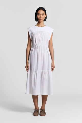 Technical cotton midi dress
