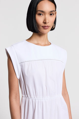 Technical cotton midi dress