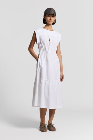 Technical cotton midi dress