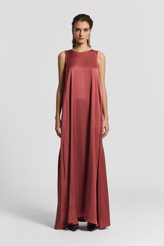 Long viscose satin dress