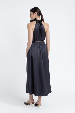 Long dress with American neckline  