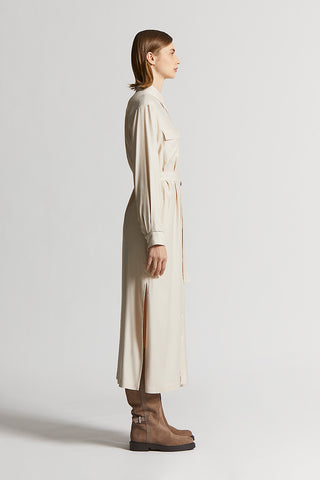 Stretch viscose and wool twill dress