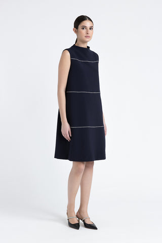 A-line midi dress with Punto Luce  