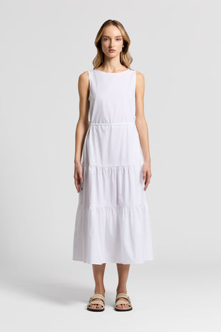 Ruffled sail-hand cotton dress