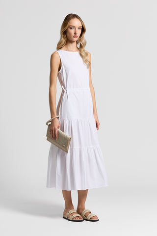 Ruffled sail-hand cotton dress