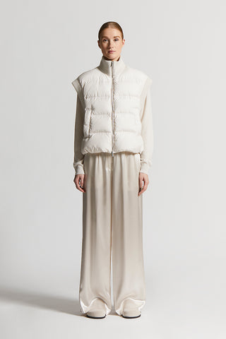 Lurex tricot and down vest