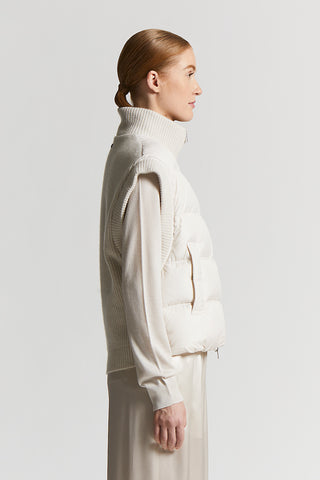 Lurex tricot and down vest