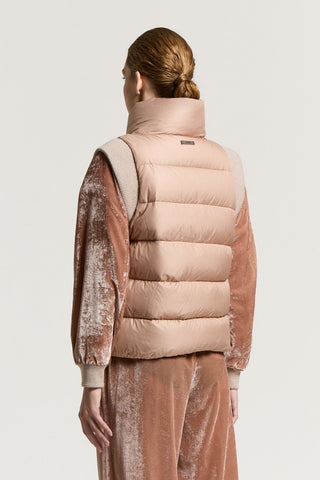 Bi-material down vest