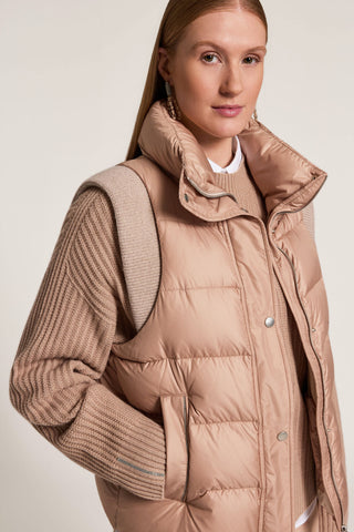 Bi-material down vest