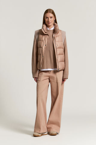 Bi-material down vest
