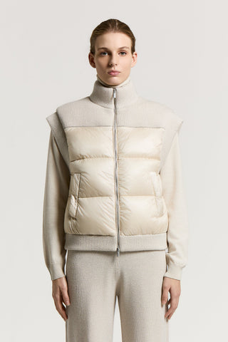 Wool, cashmere and lamé vest