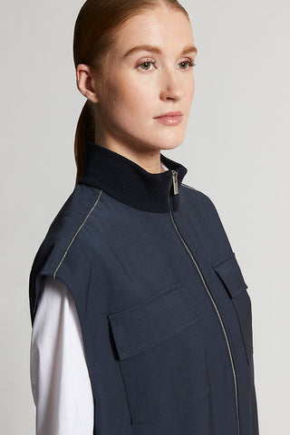 Virgin wool zip-up vest