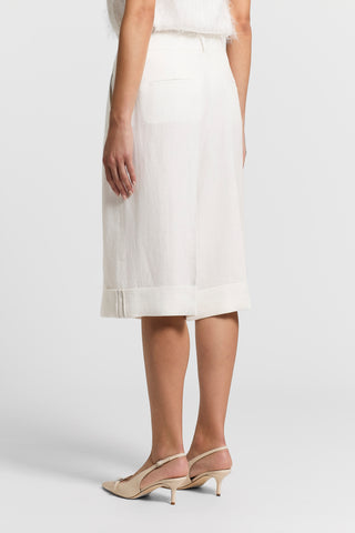 Pure linen gabardine shorts