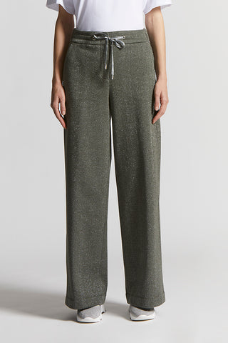 Lurex cotton fleece trousers