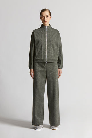 Lurex cotton fleece trousers