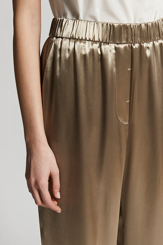 Shiny viscose satin trousers