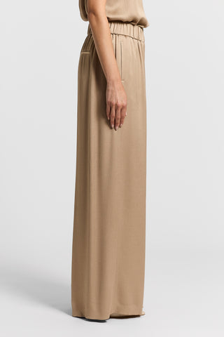 Viscose-blend satin trousers