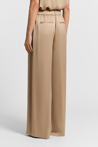 Viscose-blend satin trousers