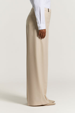 Palazzohose aus Wollflanell mit Lurex