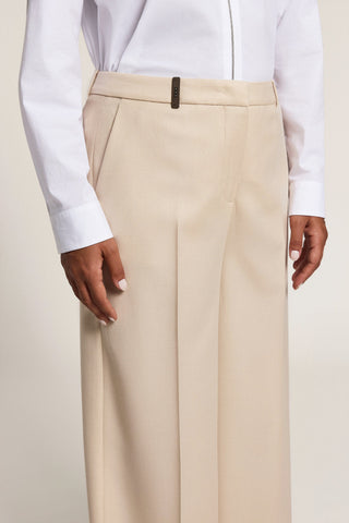Palazzohose aus Wollflanell mit Lurex