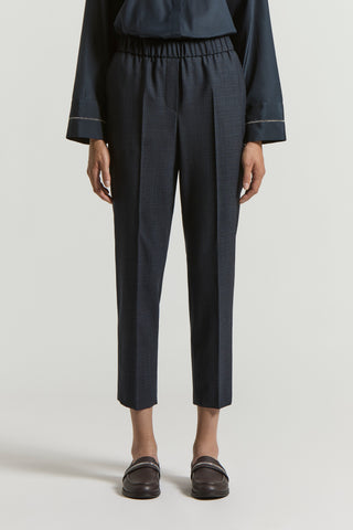 Wool jaspe canvas trousers