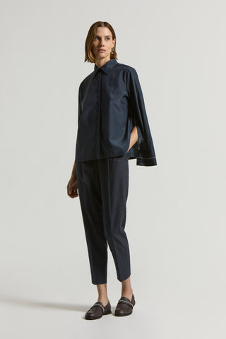 Wool jaspe canvas trousers
