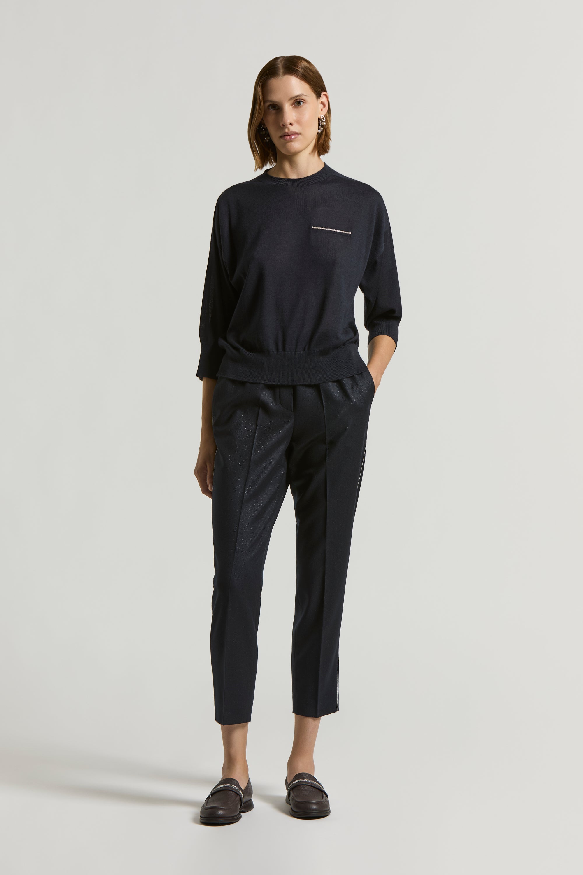 パンツ Peserico Wool and cashmere trousers Wool, silk and cashmere carded yarn trousers | Peserico US