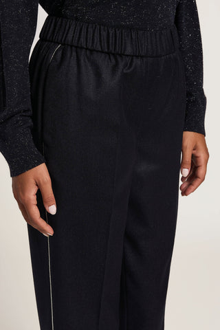 Hose aus Woll-Lurex-Flanell