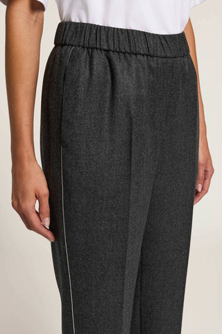 Hose aus Woll-Lurex-Flanell