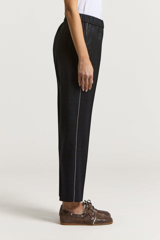 Wool flannel cigarette trousers