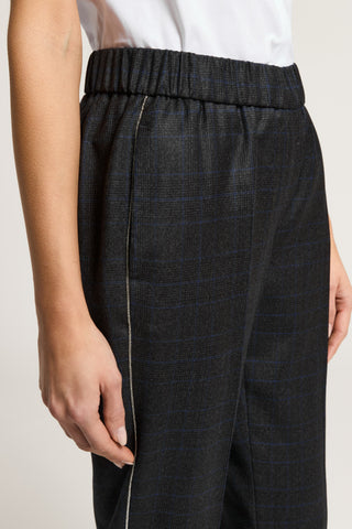 Wool flannel cigarette trousers