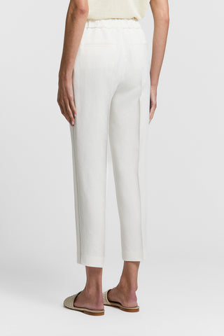 Viscose linen trousers with elastic