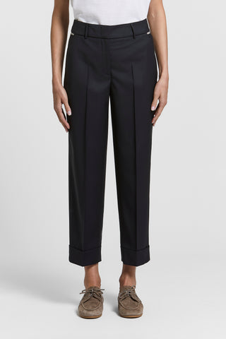 Straight-leg trousers in merino wool