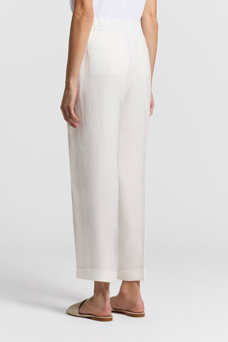 Pure linen gabardine trousers