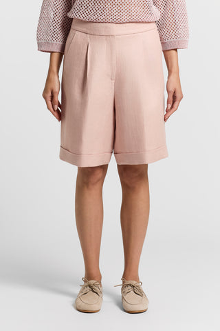 Pure linen gabardine shorts