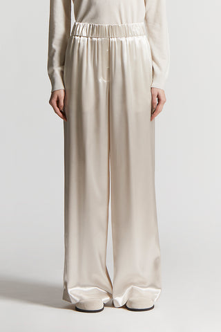 Shiny viscose satin trousers