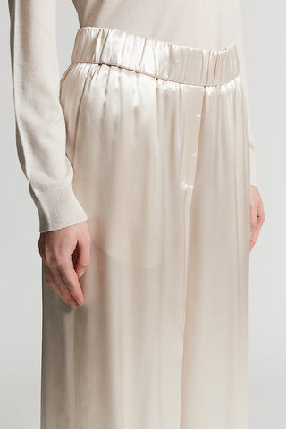 Shiny viscose satin trousers