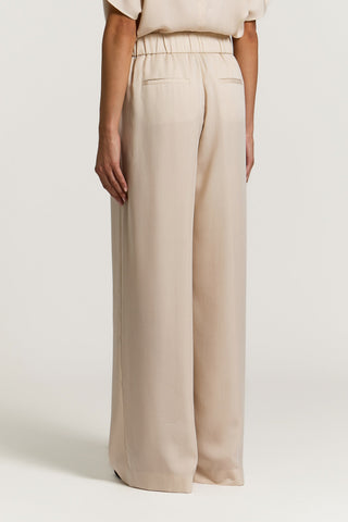 Peach-finish pure tencel trousers
