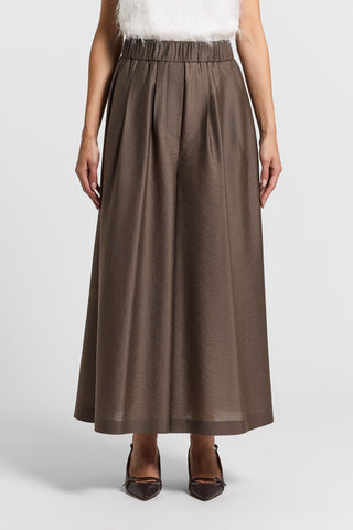 Flared lyocell-blend trousers