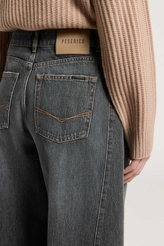 Rigid cotton twill jeans