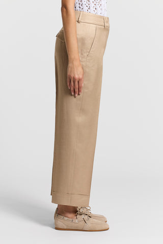 Linen and viscose twill trousers