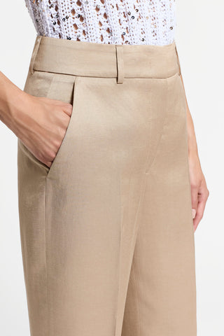 Linen and viscose twill trousers