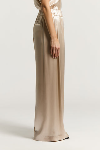 Shiny viscose satin palazzo trousers