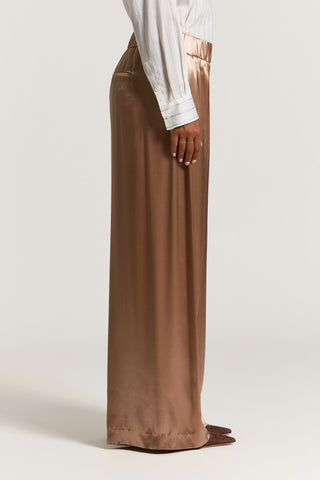 Shiny viscose satin palazzo trousers