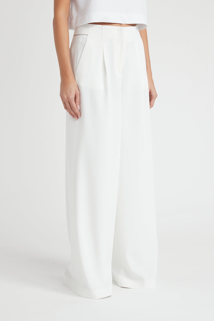 Flowing cady crepe palazzo trousers  