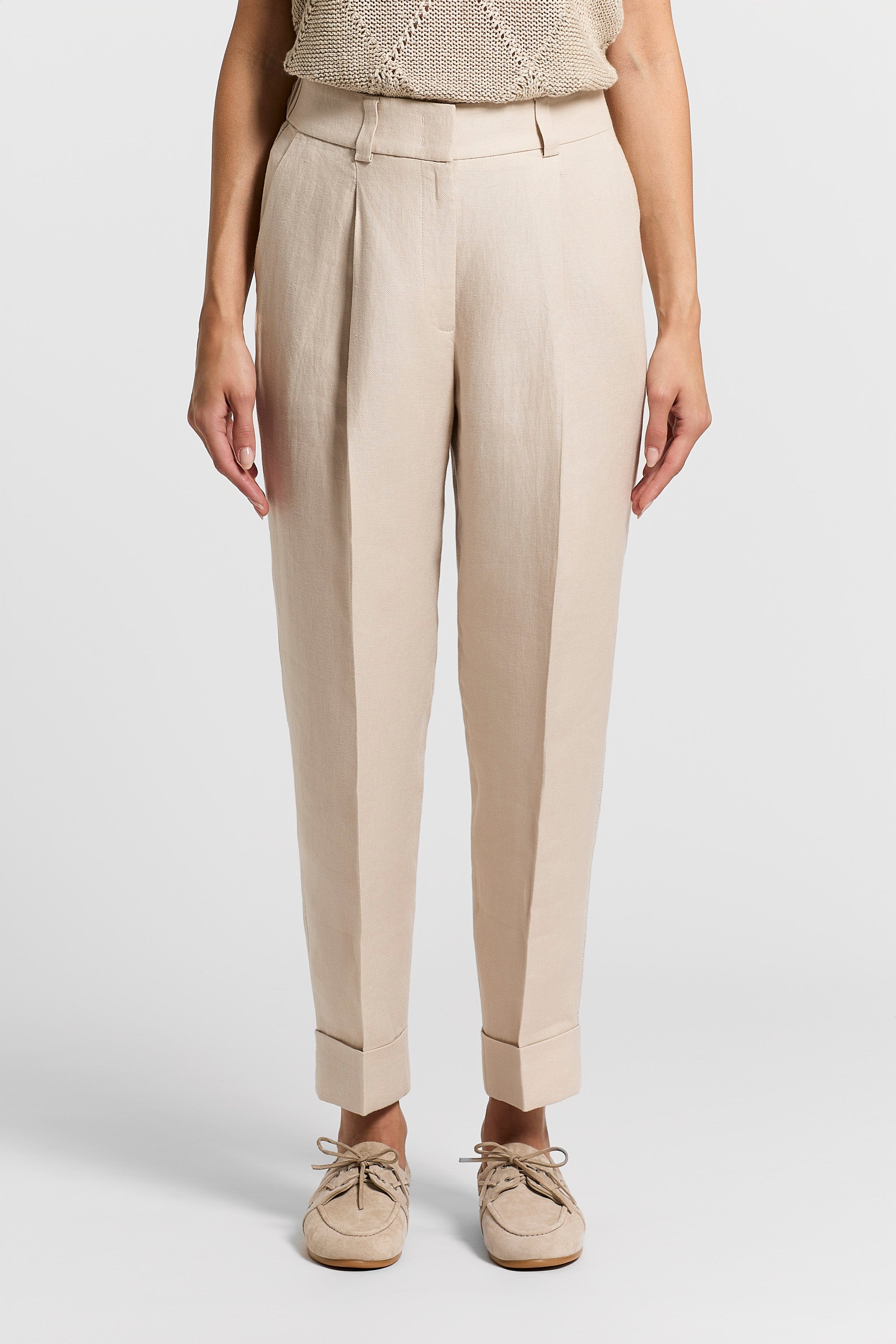 Pure linen gabardine trousers | Peserico