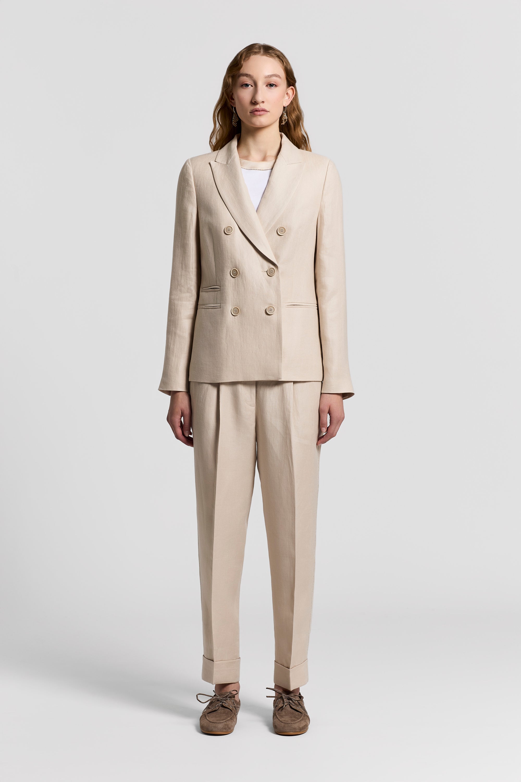 Pure linen gabardine trousers | Peserico