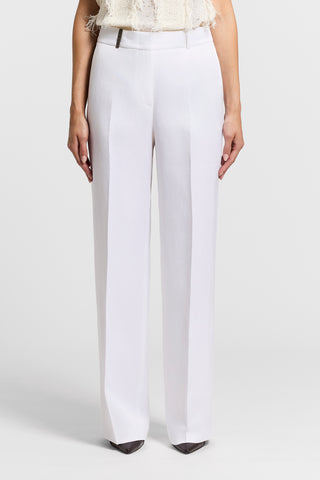 Linen and viscose twill trousers