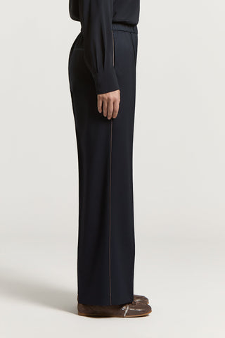 Technical pure wool gabardine trousers