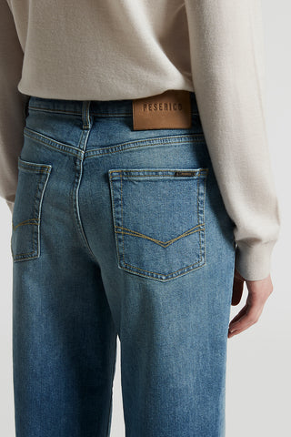 Washed stretch cotton jeans